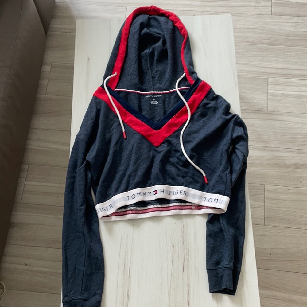 tommy hillfiger cropped hoodie